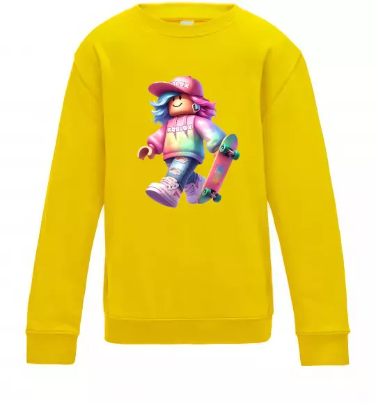 Детский Свитшот Skate girl Солнечно желтый фото