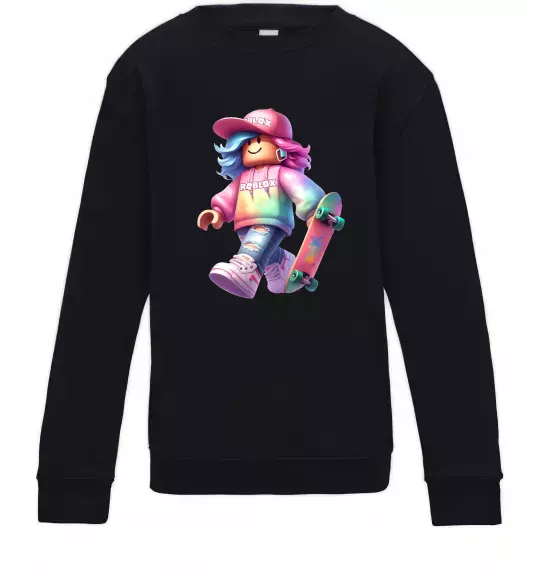 Детский Свитшот Skate girl Черный фото
