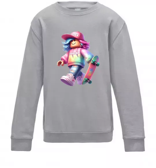 Детский Свитшот Skate girl Серый меланж фото