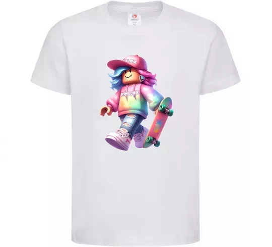 Дитяча футболка Skate girl Білий фото