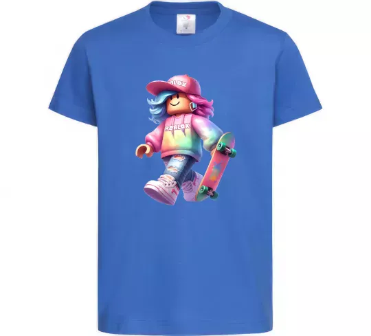 Дитяча футболка Skate girl Яскраво-синій фото