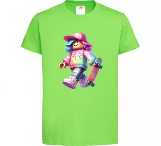 Дитяча футболка Skate girl Лаймовий фото