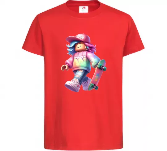 Дитяча футболка Skate girl Червоний фото