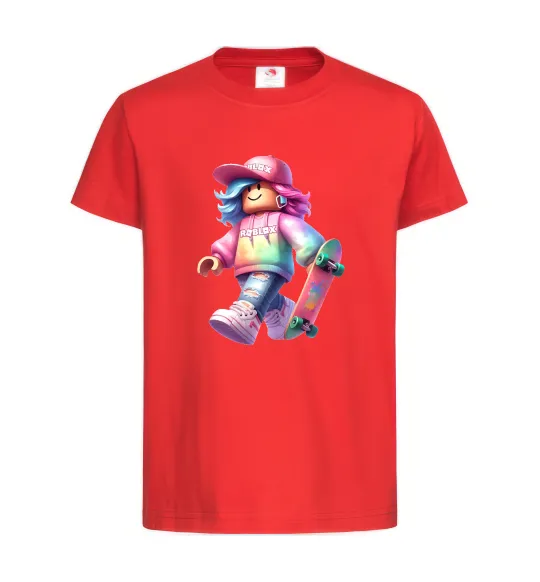 Детская футболка Skate girl Красный фото
