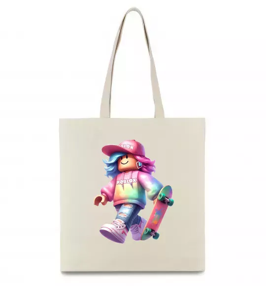 Эко-сумка Skate girl Бежевый фото