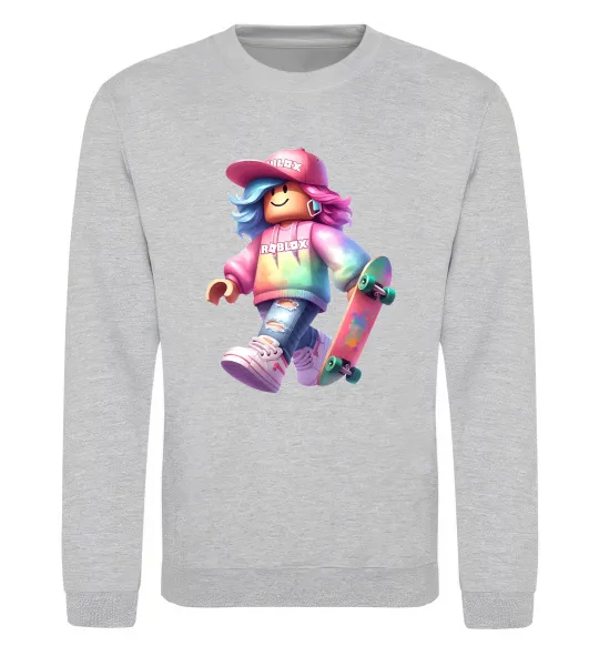 Свитшот Skate girl Серый меланж фото