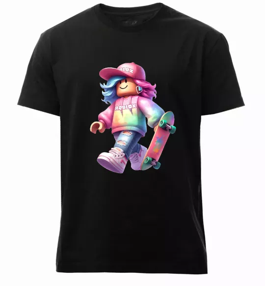 Чоловіча преміум футболка Skate girl Чорний фото