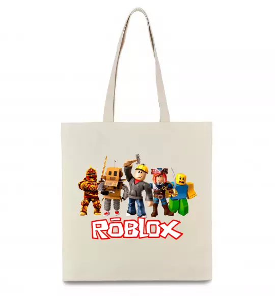 Эко-сумка Роблокс персонажі Бежевый фото