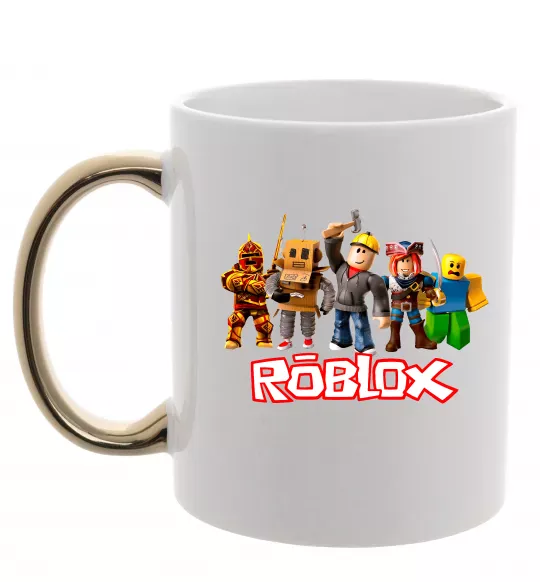 Чашка з кольоровою ручкою Роблокс персонажі Золото фото