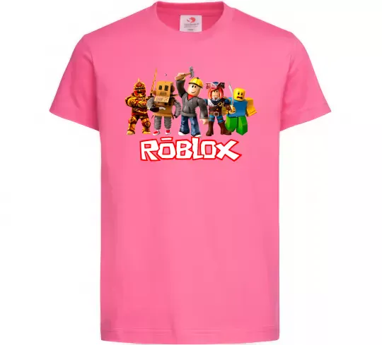 Детская футболка Роблокс персонажі Ярко-розовый фото