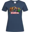 Женская футболка Роблокс персонажі Темно-синий Женская футболка Роблокс персонажі Темно-синий фото