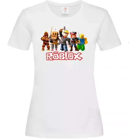 Женская футболка Роблокс персонажі Белый фото