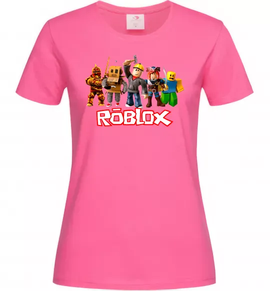 Женская футболка Роблокс персонажі Ярко-розовый фото