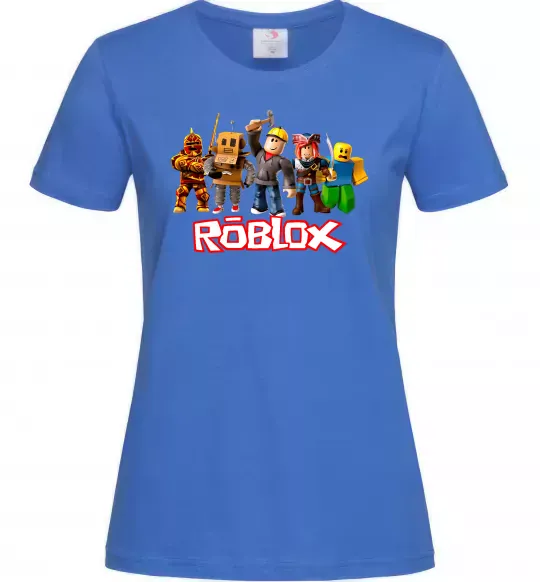 Женская футболка Роблокс персонажі Ярко-синий фото