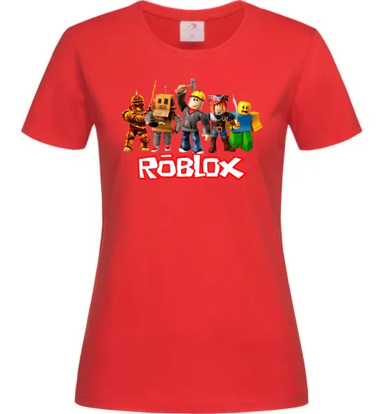 Женская футболка Роблокс персонажі Красный фото
