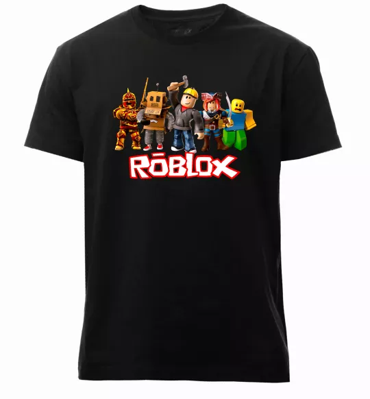 Мужская премиум футболка Роблокс персонажі Черный фото