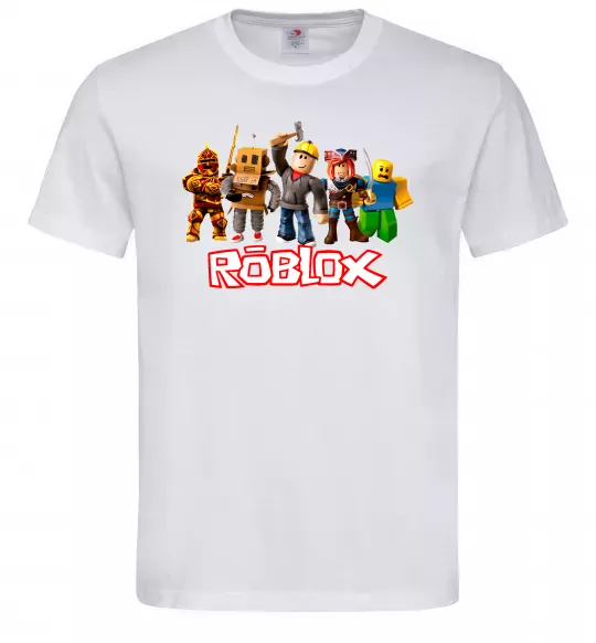 Мужская футболка Роблокс персонажі Белый фото
