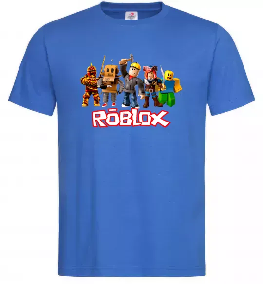 Мужская футболка Роблокс персонажі Ярко-синий фото