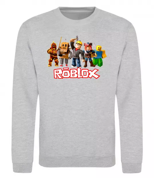 Світшот Роблокс персонажі Сірий меланж фото