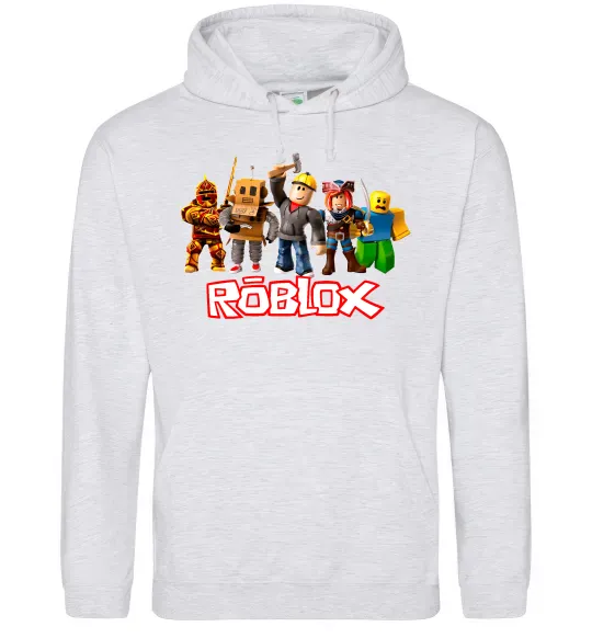 Женская толстовка (худи) Роблокс персонажі Серый меланж фото