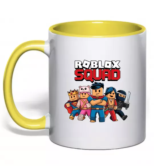 Чашка с цветной ручкой Roblox squad Солнечно желтый фото
