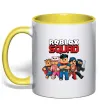 Чашка з кольоровою ручкою Roblox squad Лимонний фото