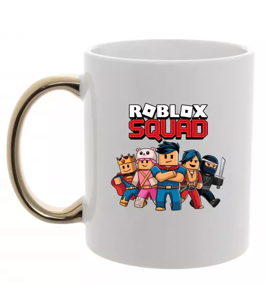 Чашка с цветной ручкой Roblox squad Золото фото