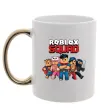 Чашка с цветной ручкой Roblox squad Золото фото