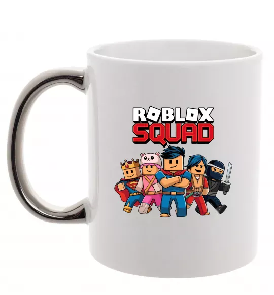 Чашка с цветной ручкой Roblox squad Серебро фото