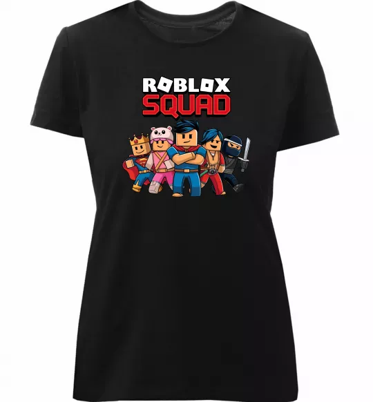 Жіноча преміум футболка Roblox squad Чорний фото