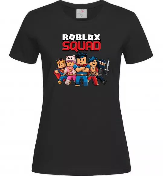 Жіноча футболка Roblox squad Чорний фото