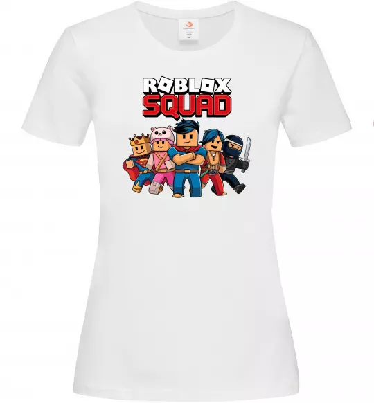 Жіноча футболка Roblox squad Білий фото