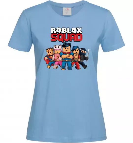 Жіноча футболка Roblox squad Блакитний фото