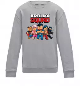Детский Свитшот Roblox squad Серый меланж фото