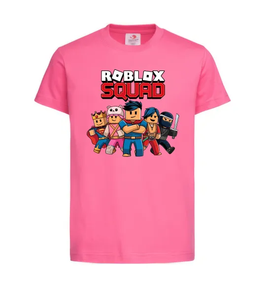 Детская футболка Roblox squad Ярко-розовый фото