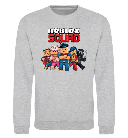 Свитшот Roblox squad Серый меланж фото