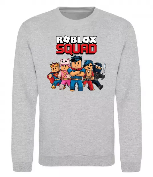 Світшот Roblox squad Сірий меланж фото