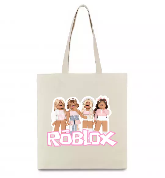 Еко-сумка Roblox pink girls Бежевий фото
