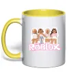 Чашка с цветной ручкой Roblox pink girls Солнечно желтый фото