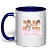 Чашка с цветной ручкой Roblox pink girls Глубокий темно-синий фото