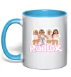 Чашка с цветной ручкой Roblox pink girls Голубой фото
