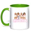 Чашка с цветной ручкой Roblox pink girls Зеленый фото