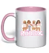 Чашка с цветной ручкой Roblox pink girls Нежно розовый фото