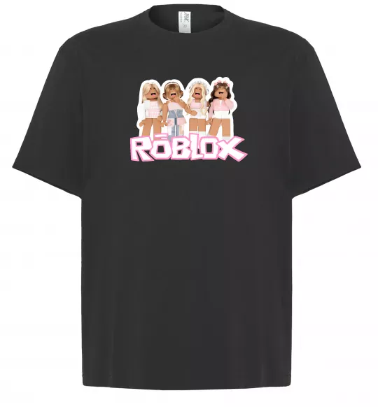 Футболка Оверсайз Roblox pink girls Чорний фото