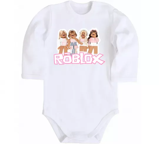 Детский боди Roblox pink girls Белый фото