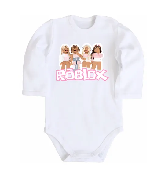 Детский боди Roblox pink girls Белый фото