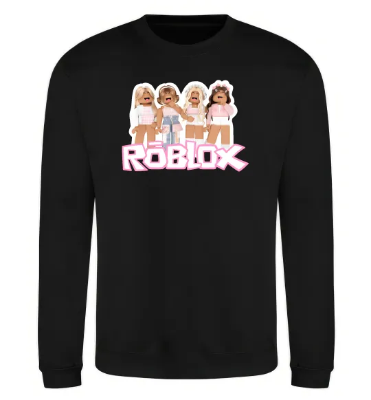 Свитшот Roblox pink girls Черный фото