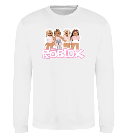Свитшот Roblox pink girls Белый фото