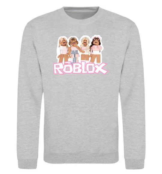 Свитшот Roblox pink girls Серый меланж фото