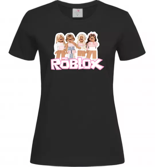 Женская футболка Roblox pink girls Черный фото